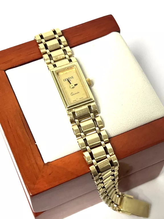 ZŁOTY ZEGAREK 14K GENEVE ITALY QUARTZ