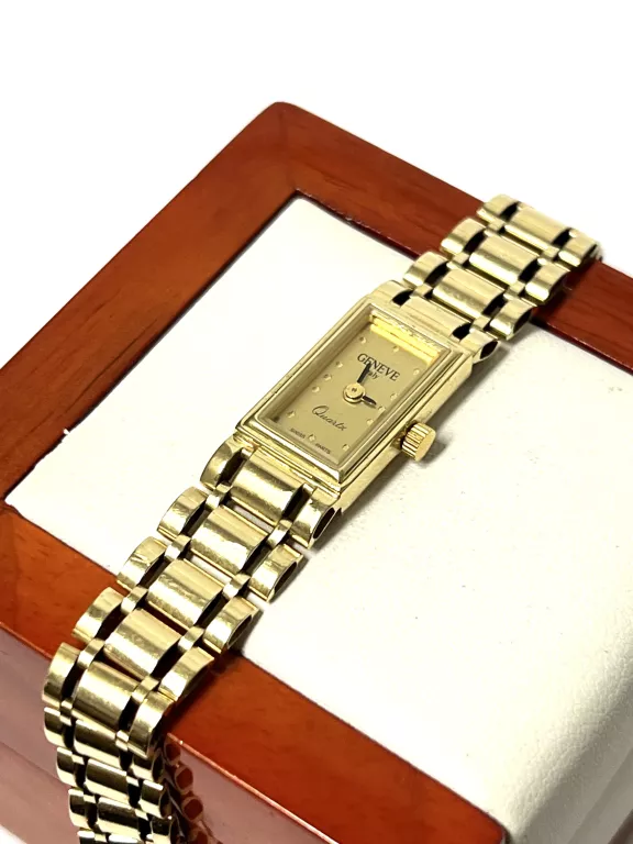 ZŁOTY ZEGAREK 14K GENEVE ITALY QUARTZ