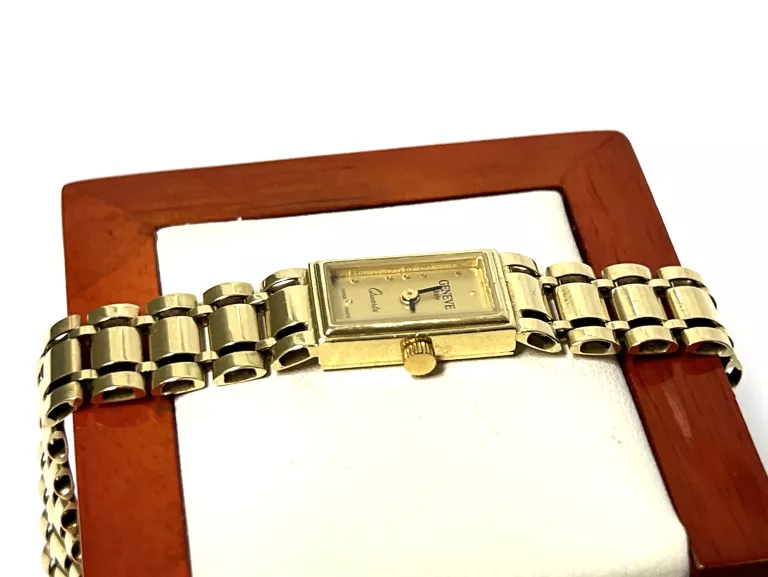ZŁOTY ZEGAREK 14K GENEVE ITALY QUARTZ