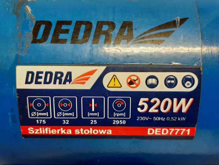 SZLIFIERKA STOŁOWA DEDRA DED7771 - USZKODZONA!!!