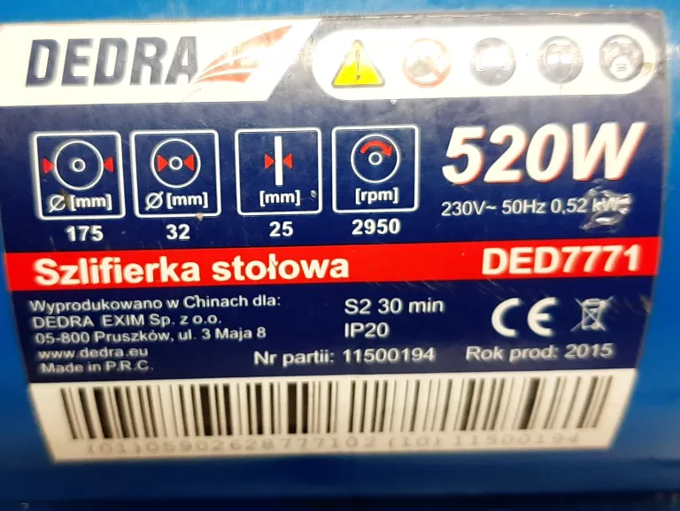 szlifierka-stolowa-dedra-ded7771-uszkodzona-kod-producenta-ded7771