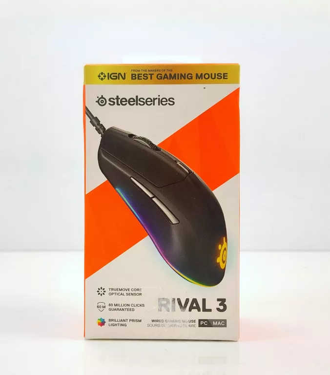 Mysz SteelSeries Rival 3 GAMING RGB USB Przewodowa