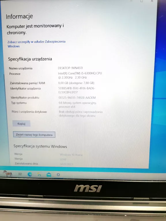LAPTOP MSI INTEL CORE I5-6300HQ