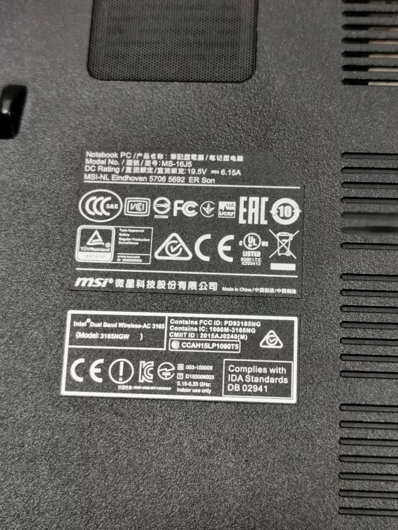 LAPTOP MSI INTEL CORE I5-6300HQ