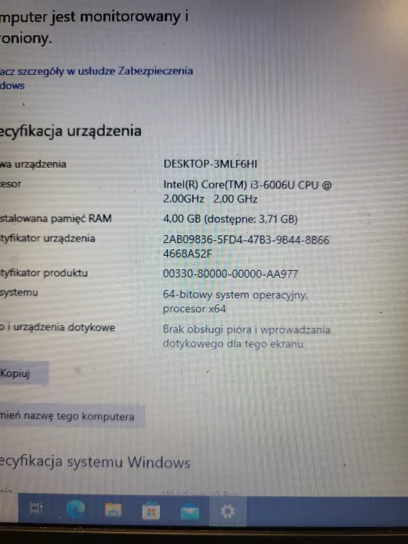 LAPTOP DELL LATITUDE 3380 INTEL I3 4GB RAM 256SSD