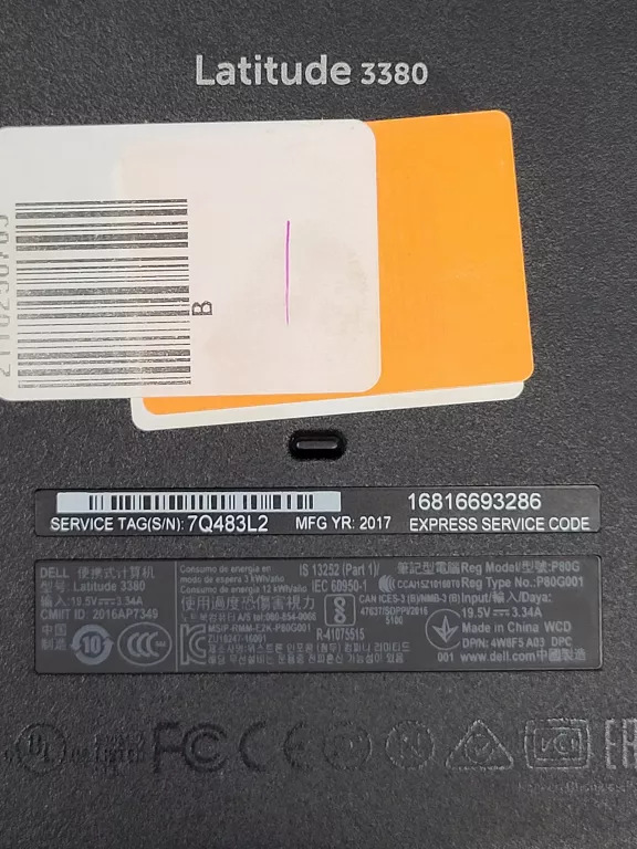 LAPTOP DELL LATITUDE 3380 INTEL I3 4GB RAM 256SSD