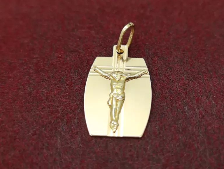 ZŁOTY MEDALIK JEZUS NA KRZYŻU 0,95G PR.585 14K