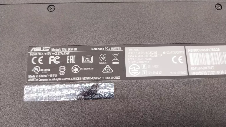 LAPTOP ASUS R541UA 15,6 " INTEL CORE I3 8 GB