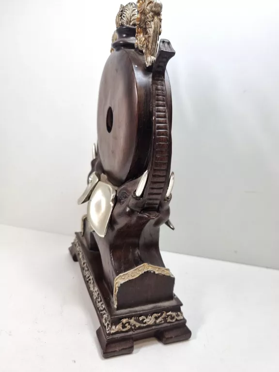 ZEGAR KOMINKOWY BRĄZOWY Z SŁONIAMI 30 CM