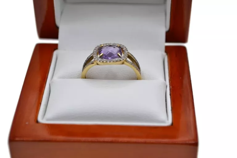 sliczny-zloty-pierscionek-14k-z-fioletowym-oczkiem-stan-11323-2