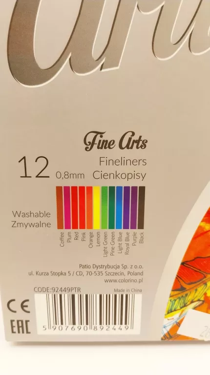 CIENKOPISY DO KOLOROWNIA COLORINO ARTIST 12 SZT