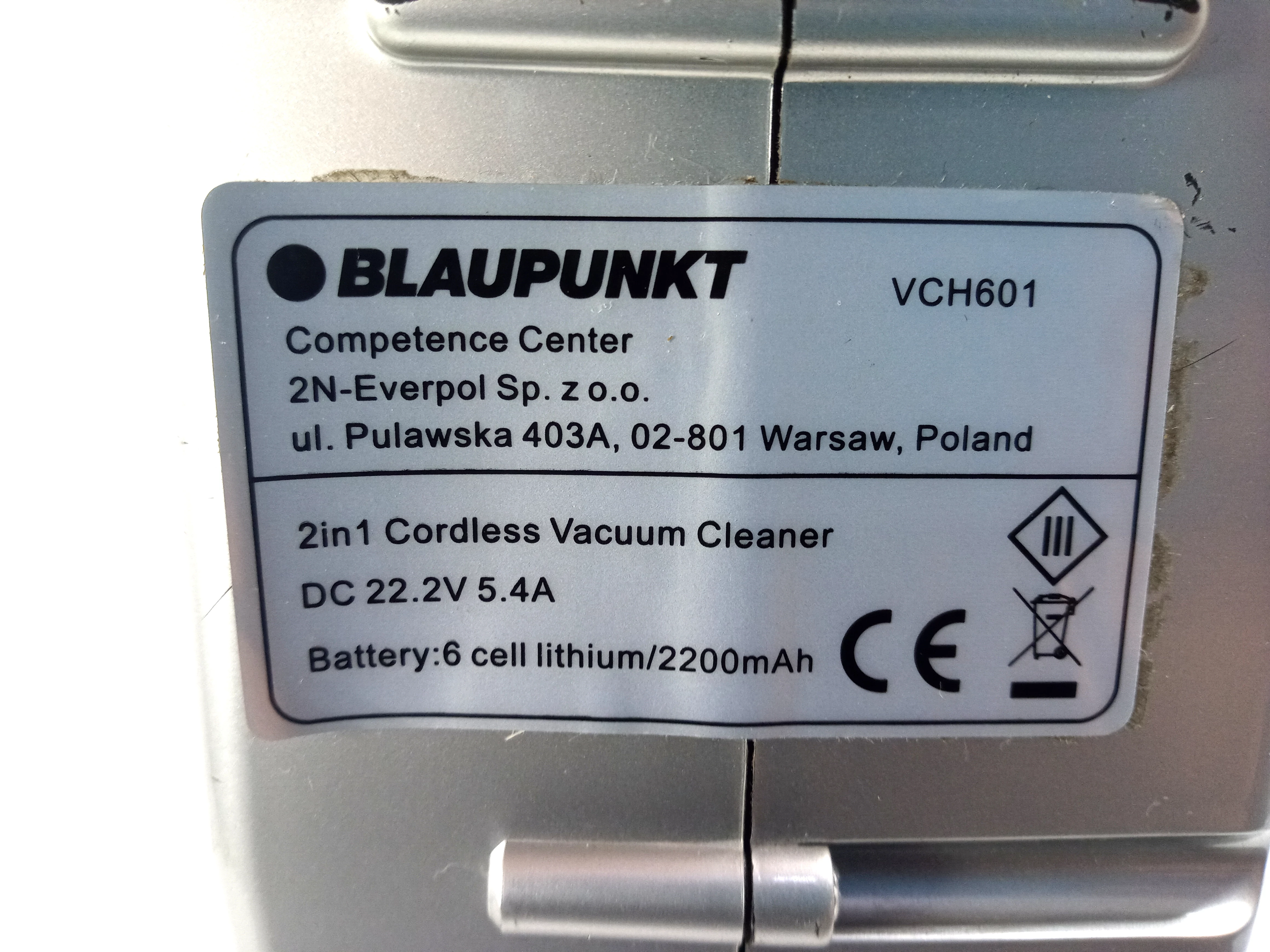 odkurzacz-pionowy-blaupunkt-vch601-bateria-ean-gtin-5901750502781