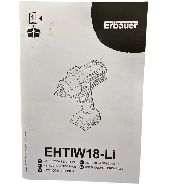 ERBAUER KLUCZ UDAROWY EHTIW18 AKU 18V 560NM 2022'