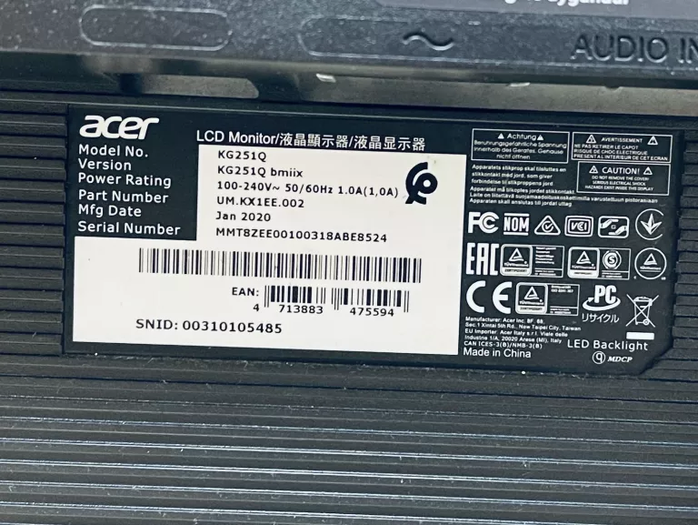 MONITOR ACER KG251Q