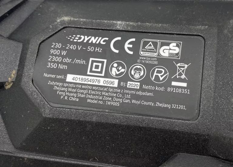 KLUCZ UDAROWY DYNIC 900W
