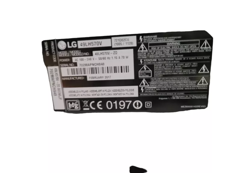 TV LG 49LH570V PILOT