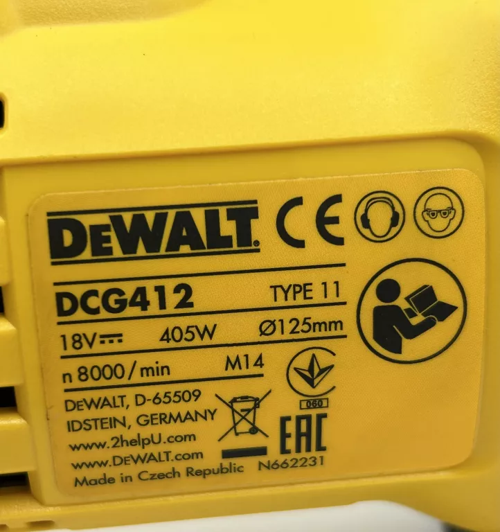 SZLIFIERKA KĄTOWA AKUMULATOROWA DEWALT, KOMPLET