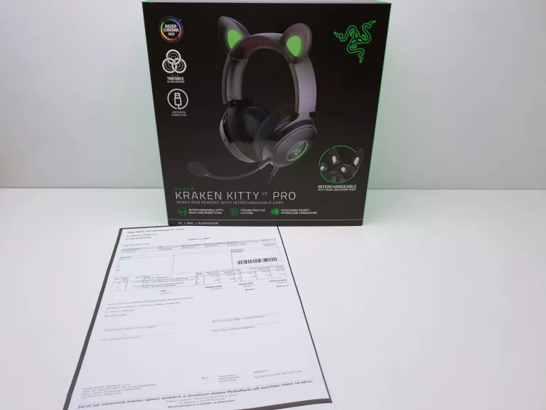 SŁUCHAWKI RAZER KRAKEN KITTY V2 PRO KOMPLET GWAR.