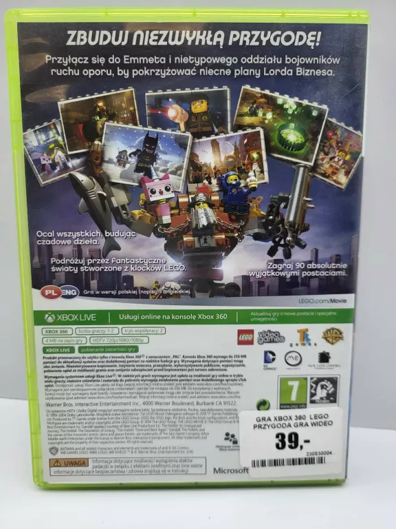 GRA XBOX 360 LEGO PRZYGODA GRA WIDEO
