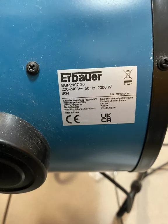 NAGRZEWNICA ELEKTRYCZNA ERBAUER 2000W