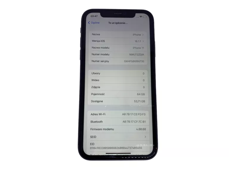 TELEFON IPHONE 11 64 GB 85%