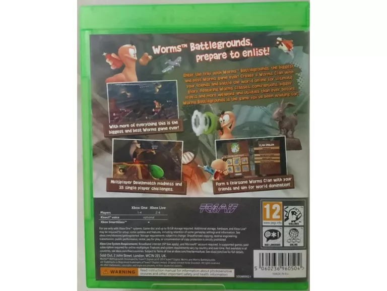 GRA XBOX ONE WORMS BATTLEGROUNDS