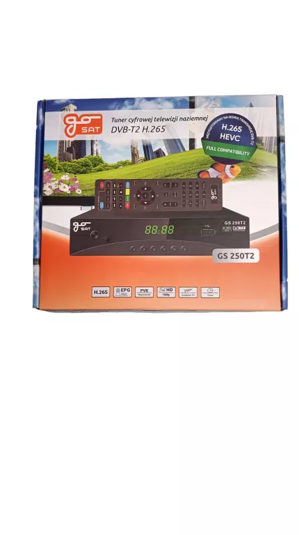 TUNER DEKODER TV NAZIEMNEJ DVB-T2 H.265 HEVC GOSAT | BRAK PILOTA