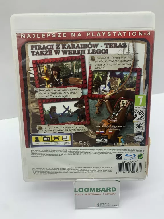 LEGO PIRACI Z KARAIBÓW PS3 PL