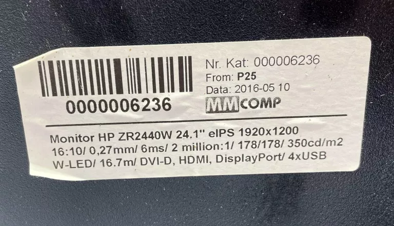 MONITOR LED HP ZR2440W 24 " 1920 X 1200 PX IPS / PLS