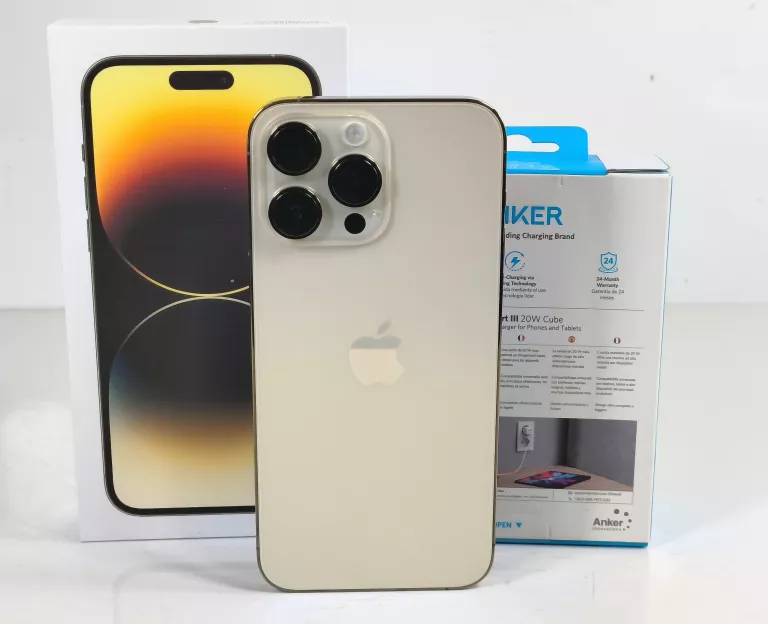 SMARTFON APPLE IPHONE 14 PRO MAX 6 GB / 256 GB ZŁOTY BATERIA 100%