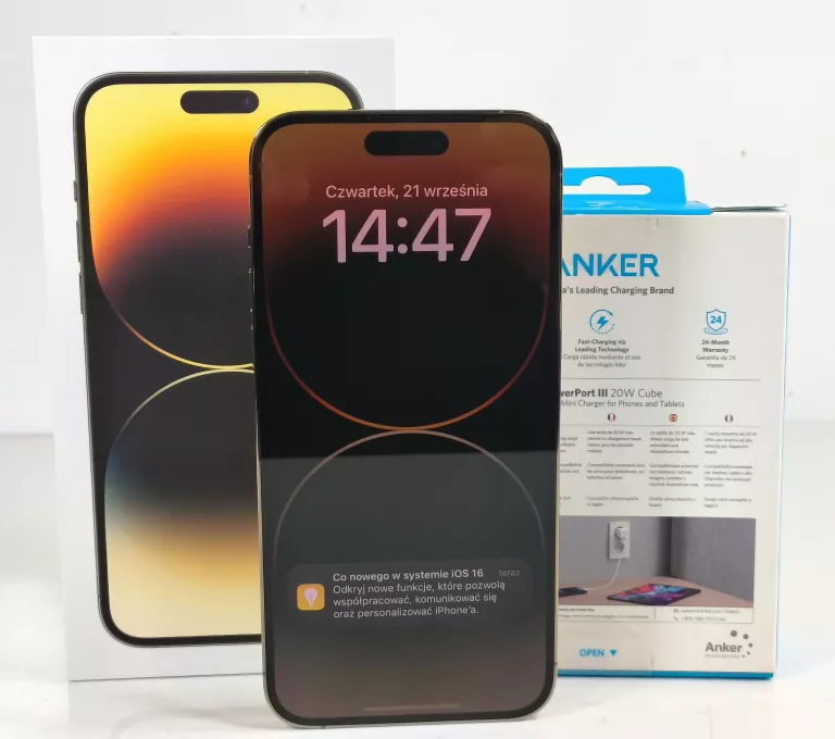 SMARTFON APPLE IPHONE 14 PRO MAX 6 GB / 256 GB ZŁOTY BATERIA 100%