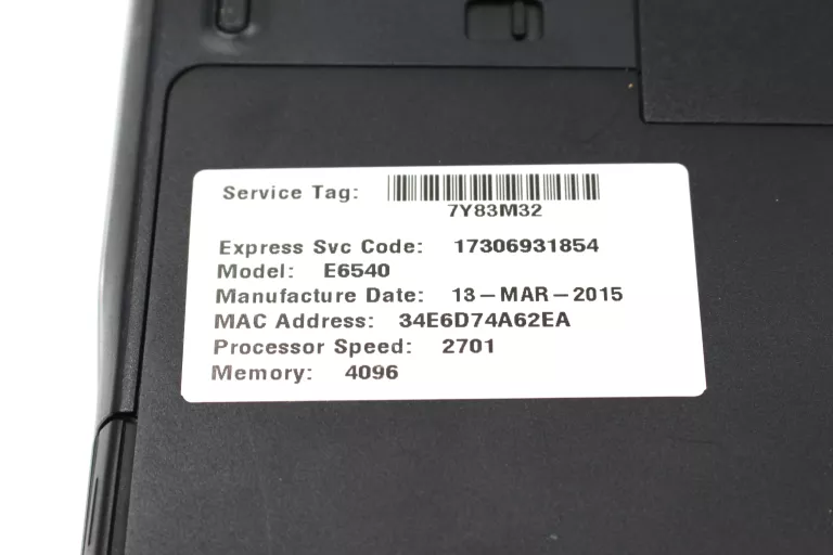 LAPTOP DELL LATITUDE E6540~I5~SSD 120GB~RAM 4GB~