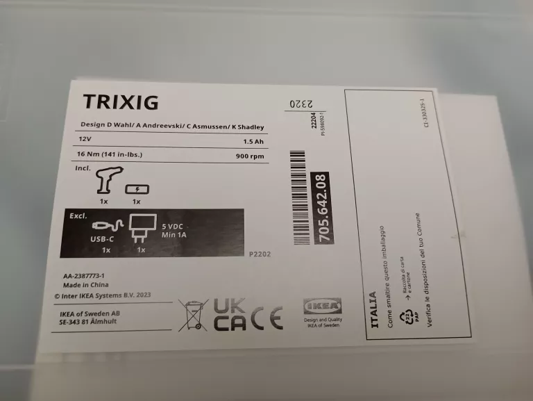 TRIXIG WKRĘTARKA WIERTARKA IKEA