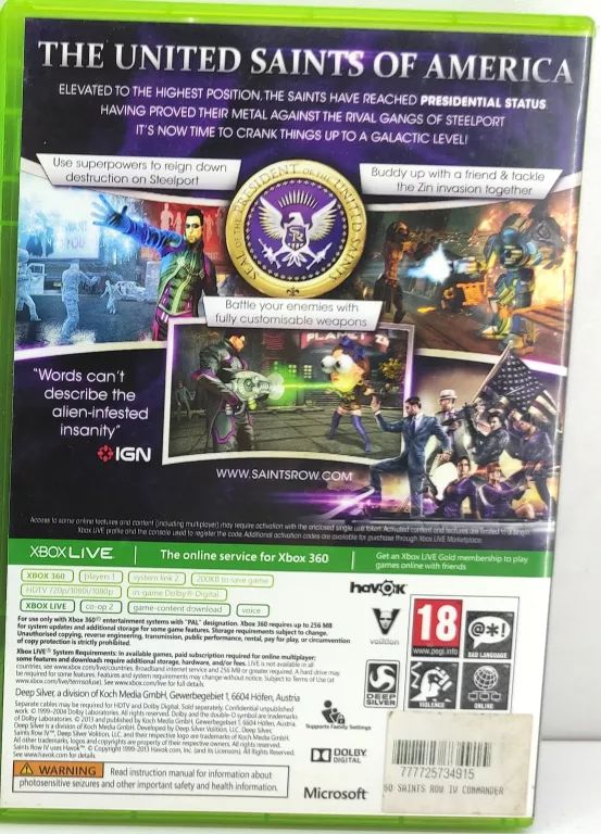 SAINTS ROW 4 X360