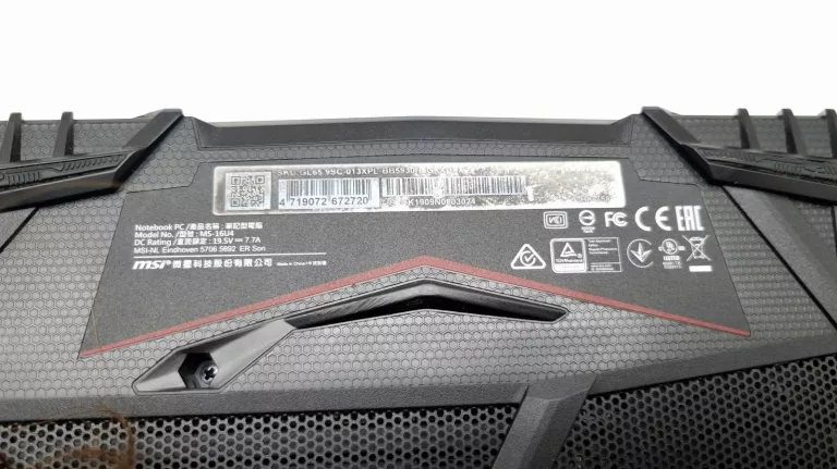 LAPTOP MSI GL65 9SC 16/512GB