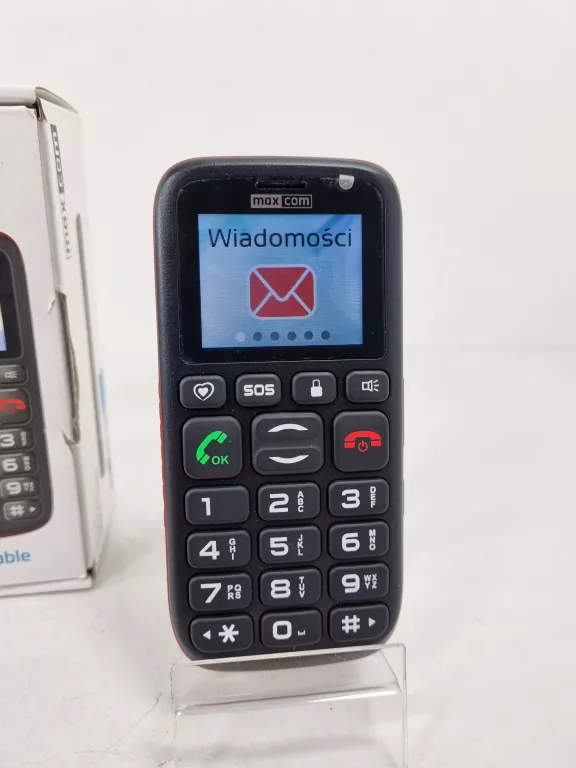 TELEFON MAXCOM MM428 + PUDEŁKO + ŁADOWARKA