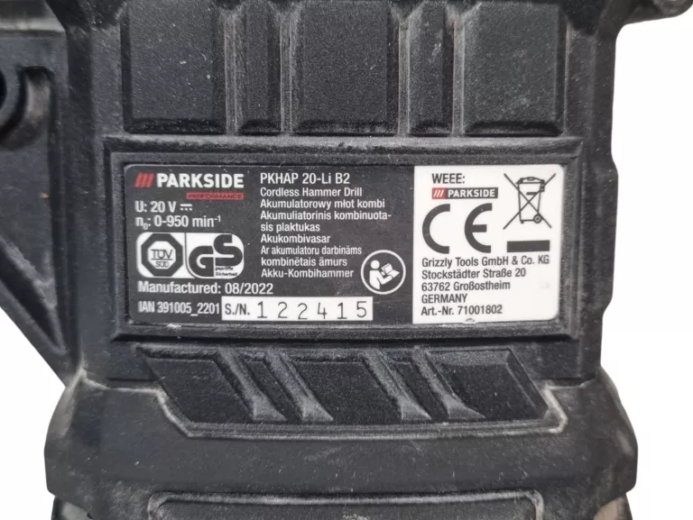 PARKSIDE PERFORMANCE 20V PKHAP 20-LI B2 3J