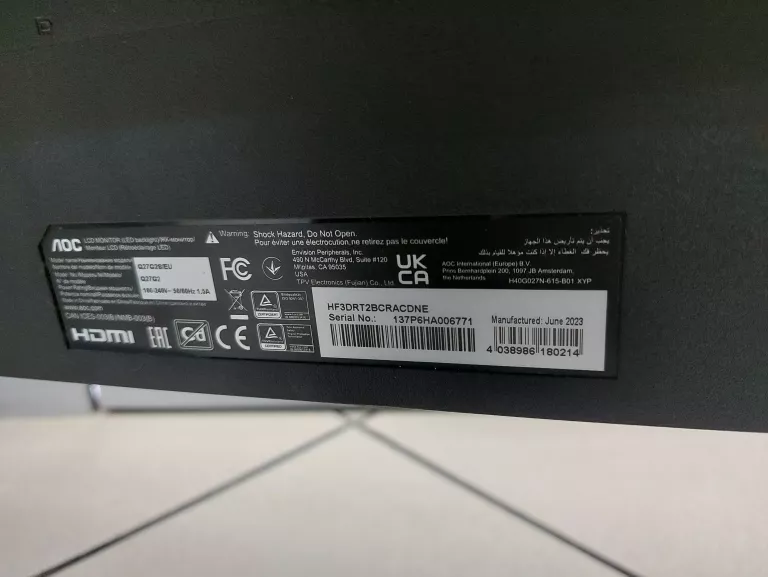 MONITOR AOC Q27G2 OKABLOWANIE