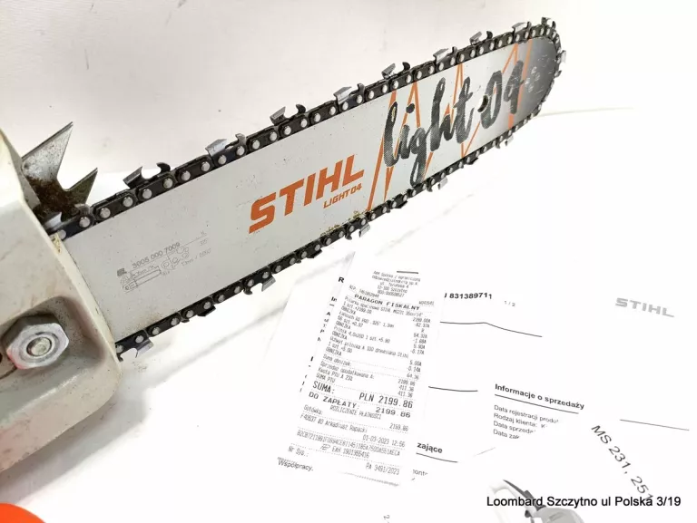 PIŁA SPALINOWA STIHL MS231+FV Z DN 01-03-23 R