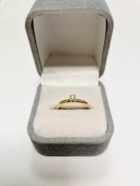 ZŁOTY PIERŚCIONEK Z BRYLANTEM 585 14K 0,10CT R.15