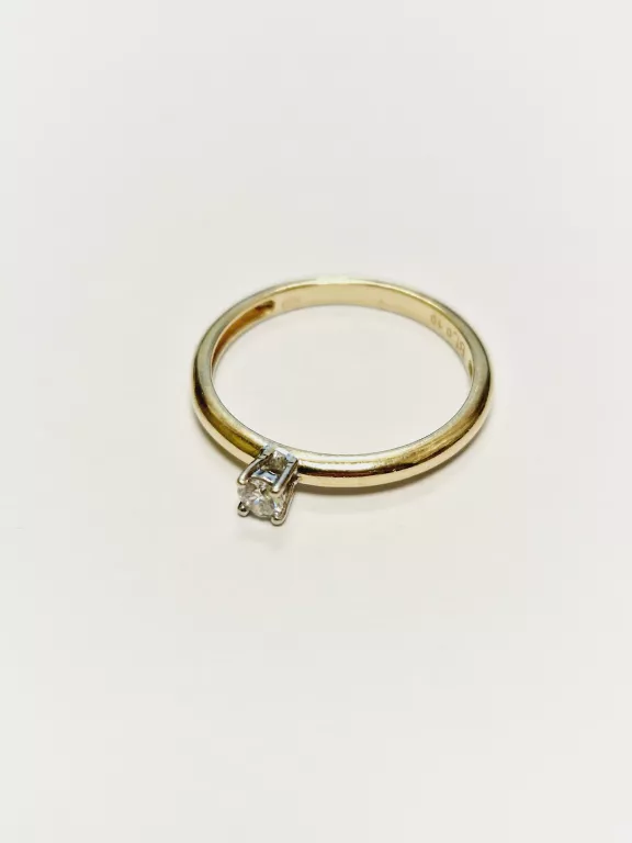 ZŁOTY PIERŚCIONEK Z BRYLANTEM 585 14K 0,10CT R.15