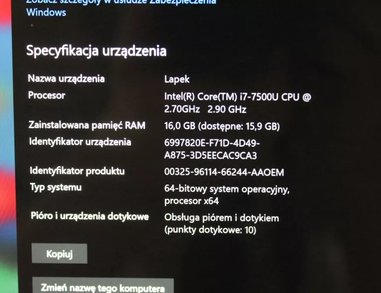 LAPTOP HP SPECTRE 13 X360 I7/16GB