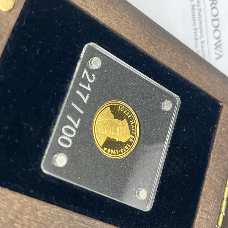 ZŁOTA MONETA JÓZEF HALLER PR. 999 5 DOLLARS