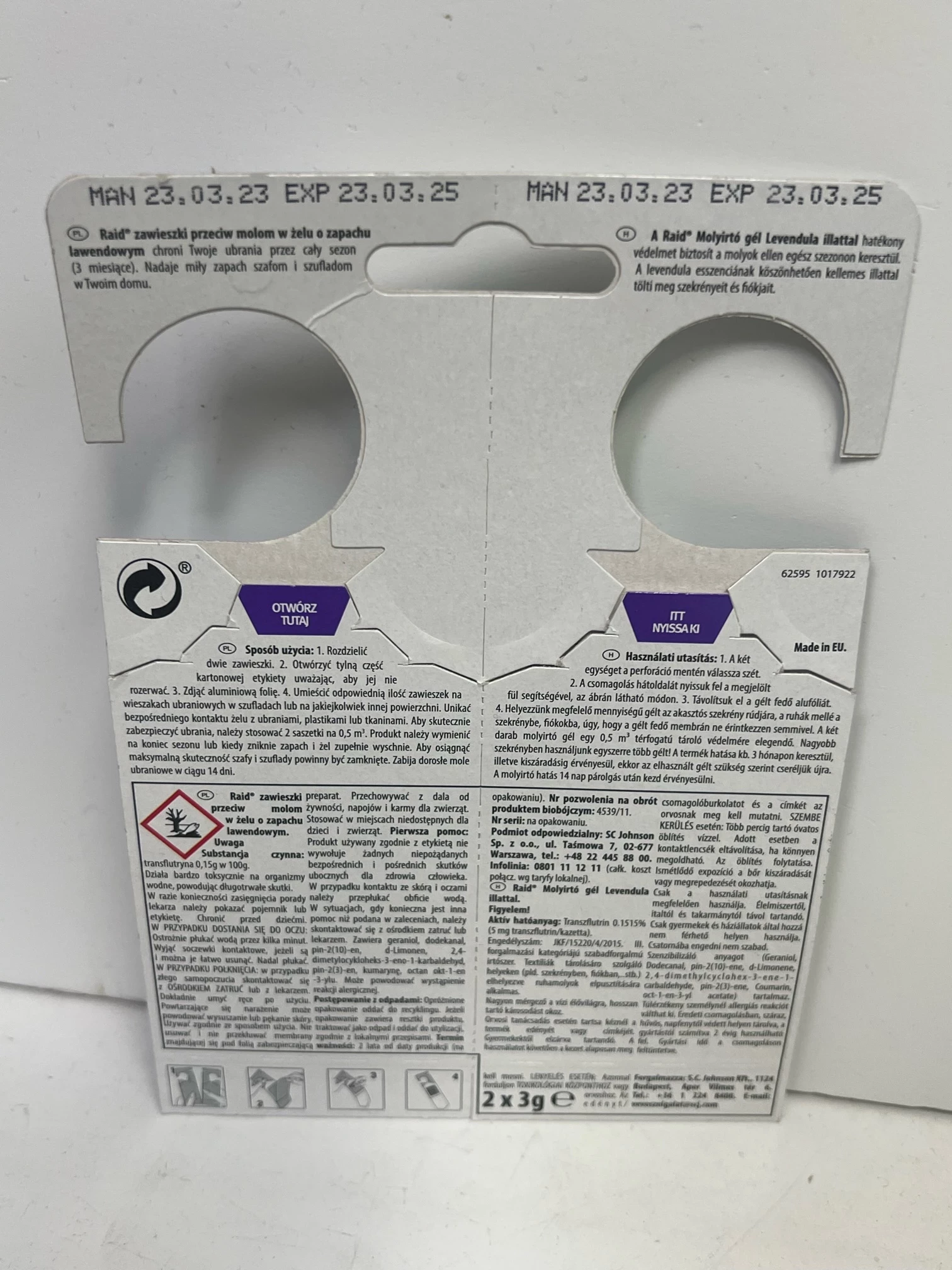 raid-lawendowa-zawieszka-przeciw-molom-2-szt-stan-uzywany