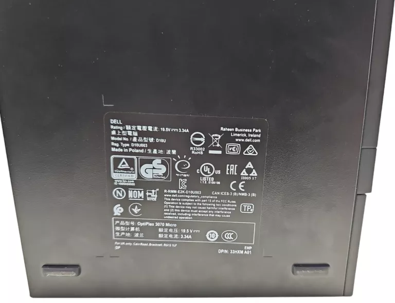 DELL MINI OPTIPLEX 3070, 8GB/500GB, WIN 10PRO, I3