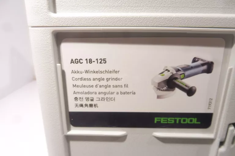 SZLIFIERKA KĄTOWA FESTOOL AGC 18-125 WALIZKA