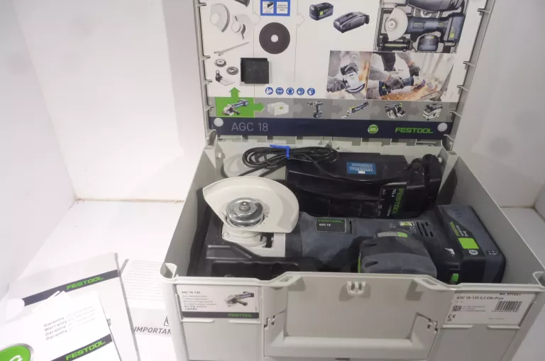 SZLIFIERKA KĄTOWA FESTOOL AGC 18-125 WALIZKA