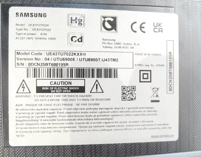 TELEWIZOR SAMSUNG UE43TU7102 UHD 4K SMART TV