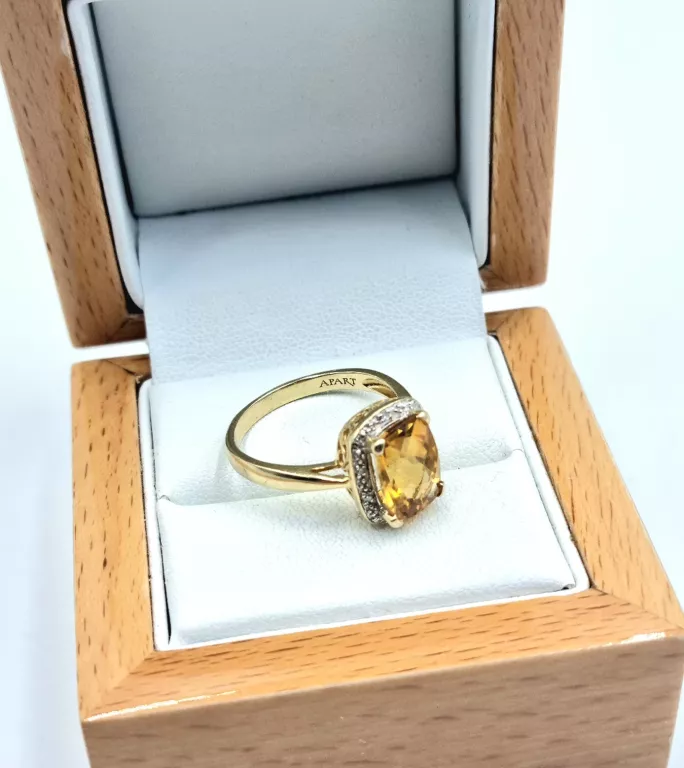 zloty-pierscionek-z-diamentami-i-cytrynem-pr-585-w-378-gr-apartroz-18-marka-apart