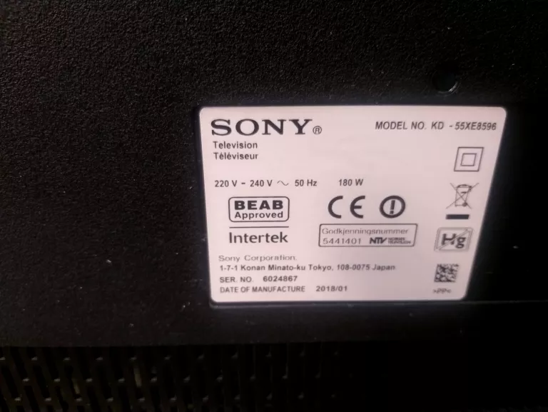TELEWIZOR SONY 55 CALI KD-55XE8596 LED ANDROID